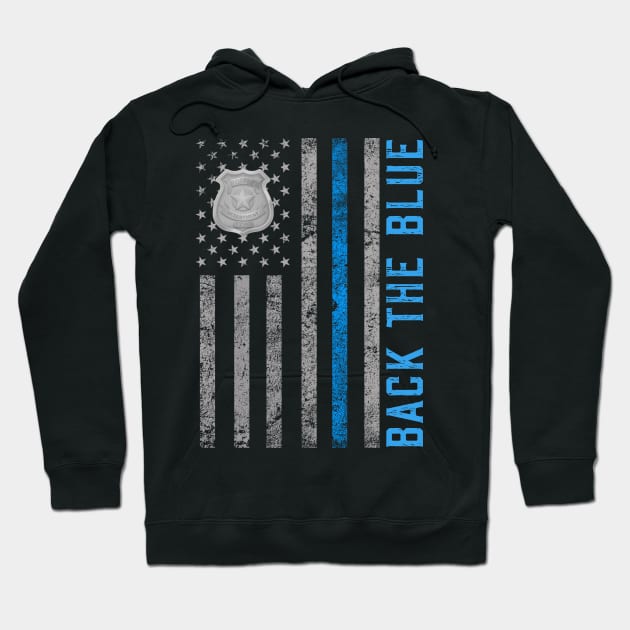 back the blue- blue thin line Hoodie by zrika